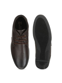 Red Chief Men Brown Textured Mid-Top Leather Derbys