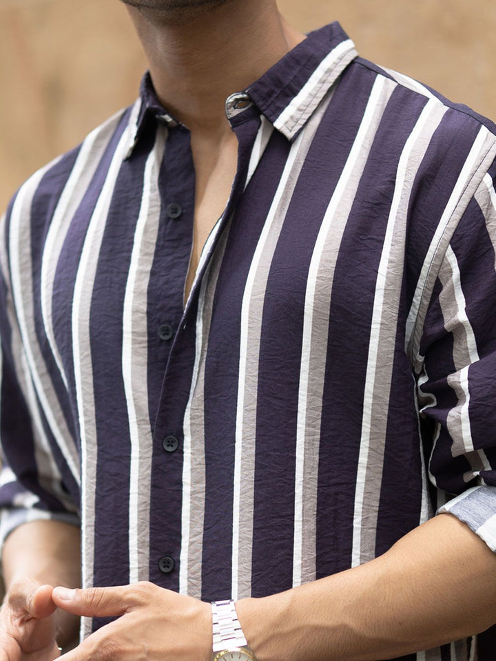 Powerlook Men Striped Spread Collar Casual Shirt