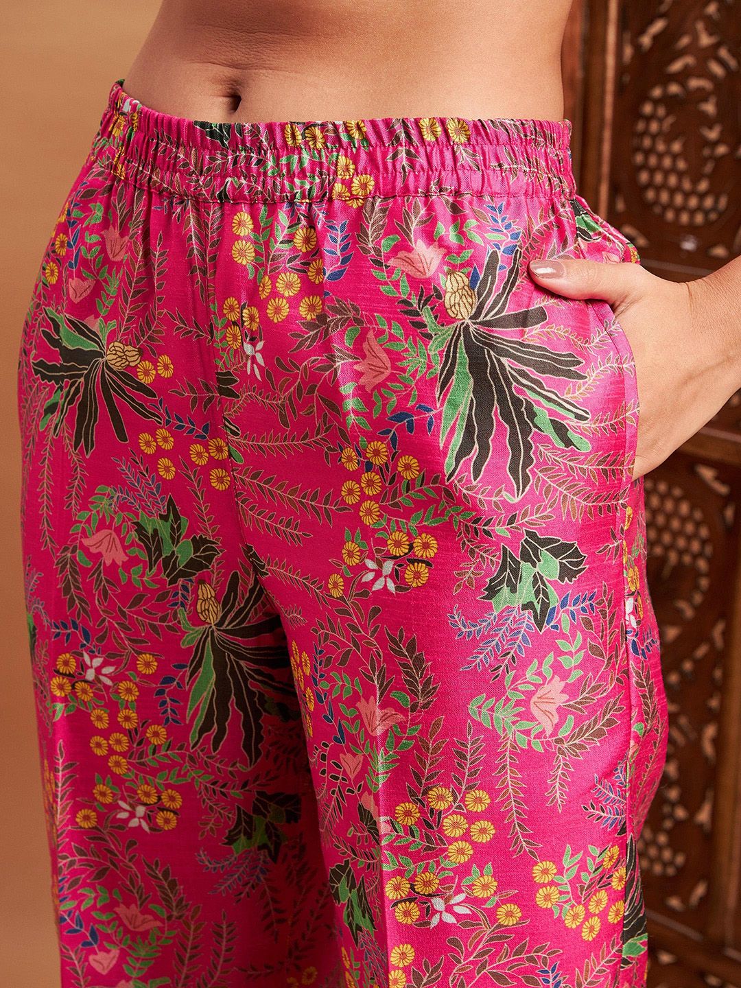 Shae by SASSAFRAS Floral Printed Blazer With Straight Pants Co-Ords