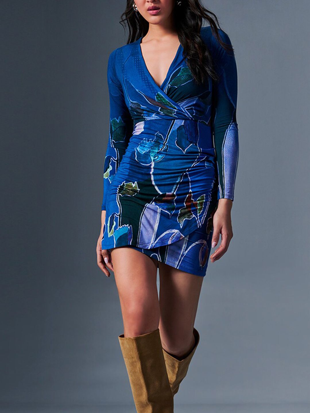 AND Floral Printed V-Neck Sheath Dress