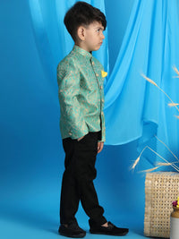 VASTRAMAY Boys Self-Designed Single Breasted Bandhgala Blazer