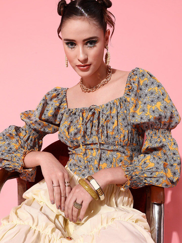 STREET 9 Yellow Floral Top