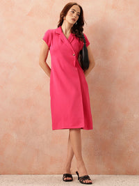 all about you Lapel Collar Wrap Dress