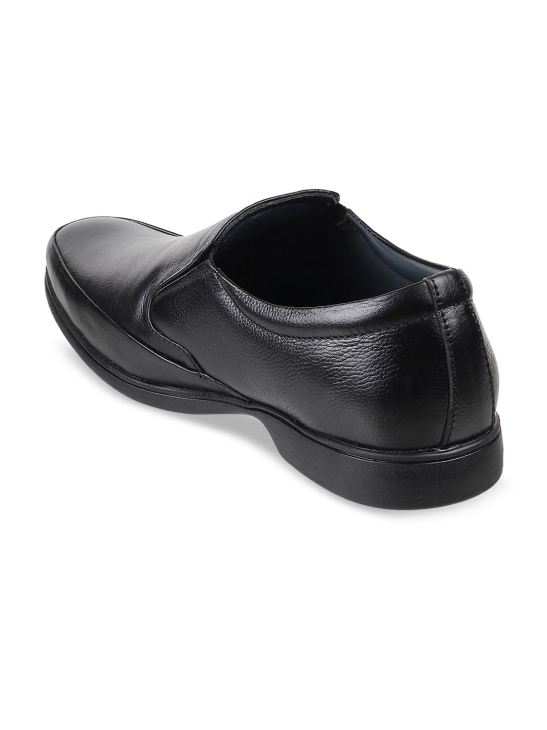 Metro Men Black-Coloured Solid Formal Slip-Ons