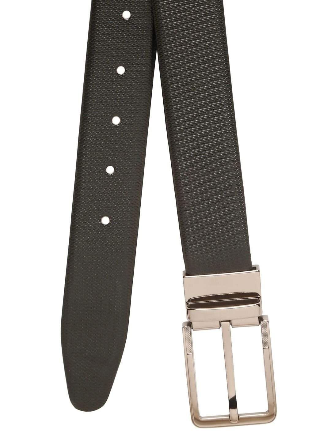 Teakwood Leathers Men Textured Leather Reversible Formal Belt