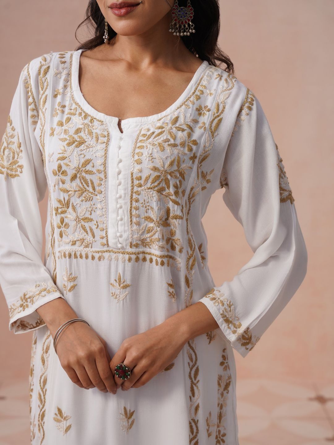 House of Chikankari Women Embroidered Chikankari Kurta