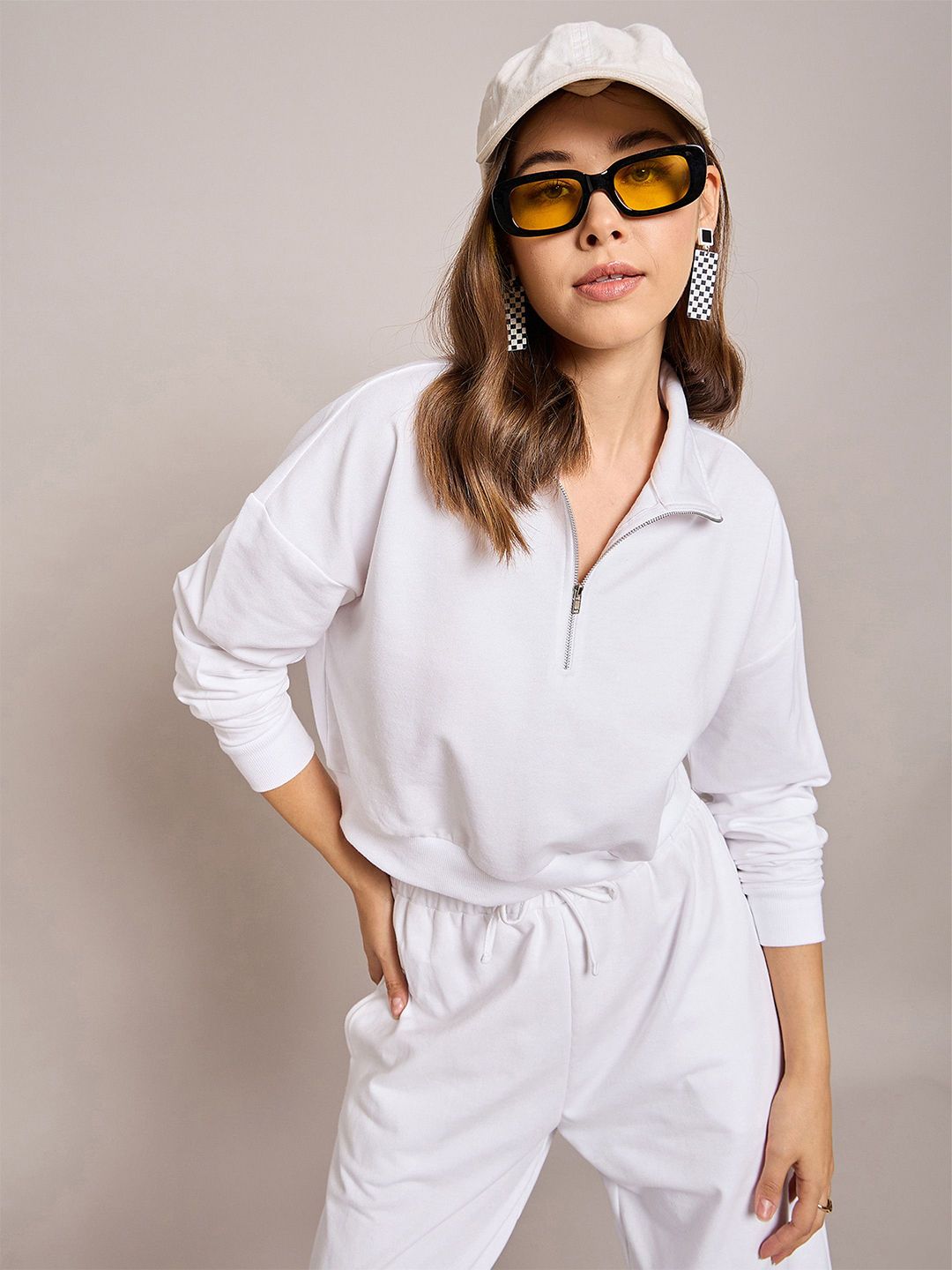 SASSAFRAS BASICS Women Oversized Zipper Sweatshirt