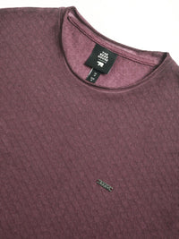 THE BEAR HOUSE Self Design Round Neck Short Sleeves Cotton T-shirt