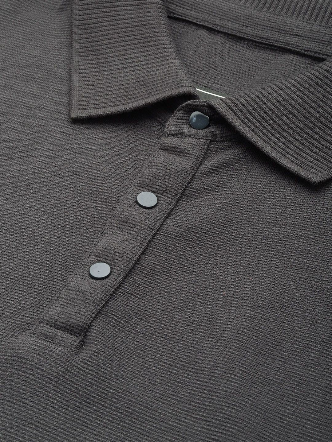 DILLINGER Men Polo Collar Honeycomb Structure T-shirt