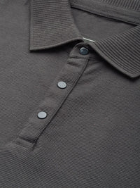 DILLINGER Men Polo Collar Honeycomb Structure T-shirt