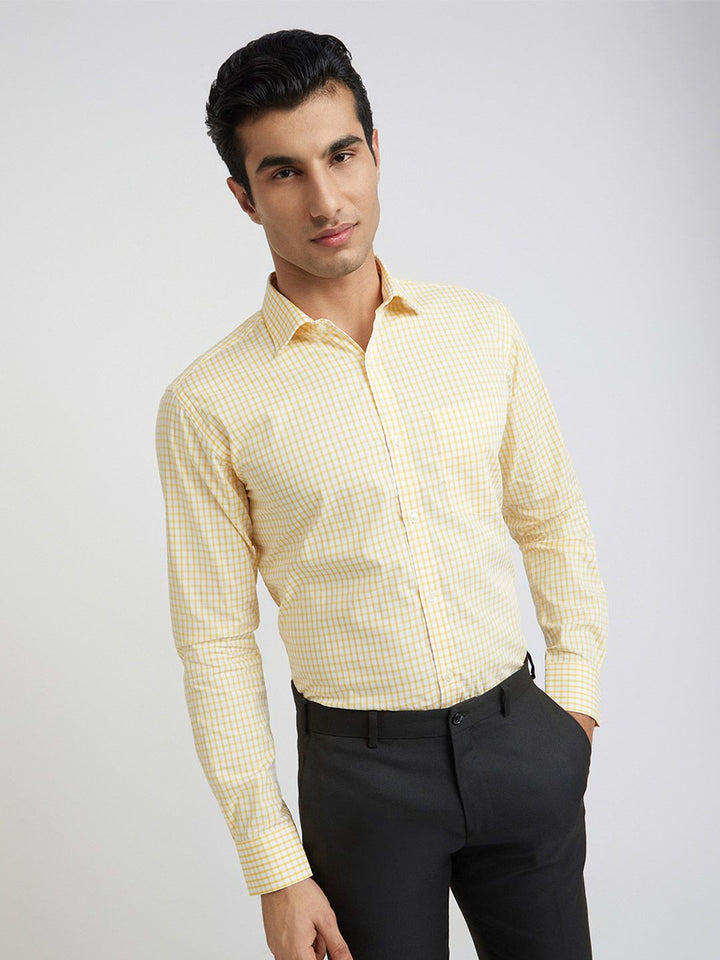 Park Avenue Slim Fit Gingham Checks Pure Cotton Formal Shirt