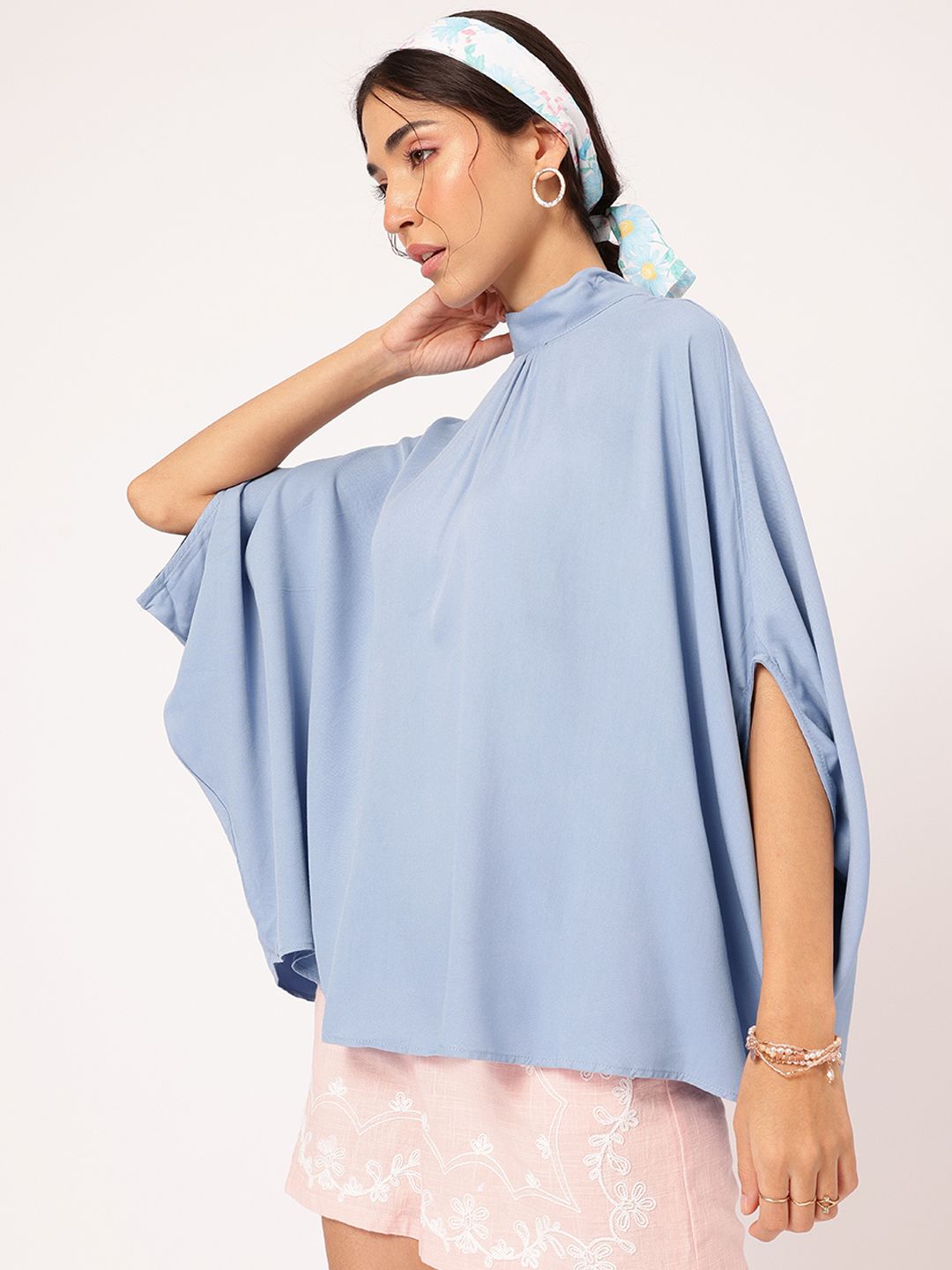 DressBerry Retro Rave High Neck Cape Top