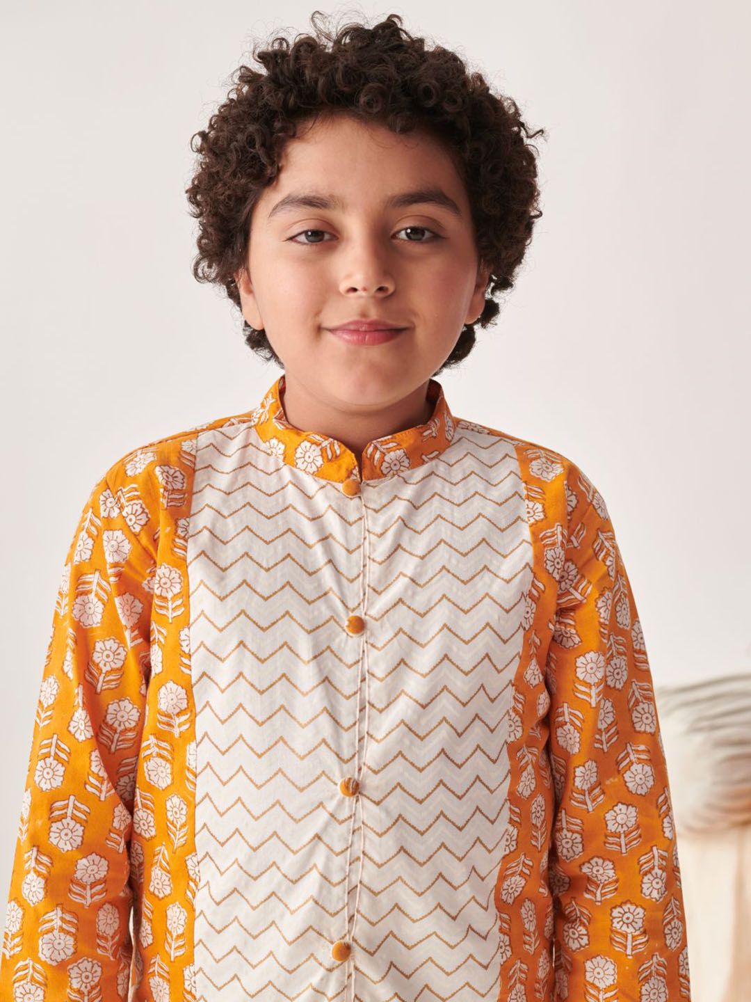 pspeaches Boys Floral Printed Regular Kurta with Pyjamas