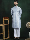 SOJANYA LUXE Floral Embroidered Regular Thread Work Kurta with Pyjamas