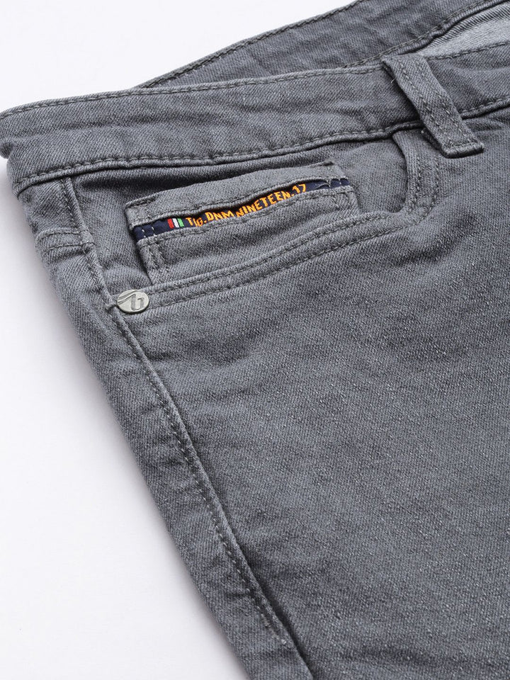 The Indian Garage Co Men Bootcut Heavy Fade Stretchable Jeans