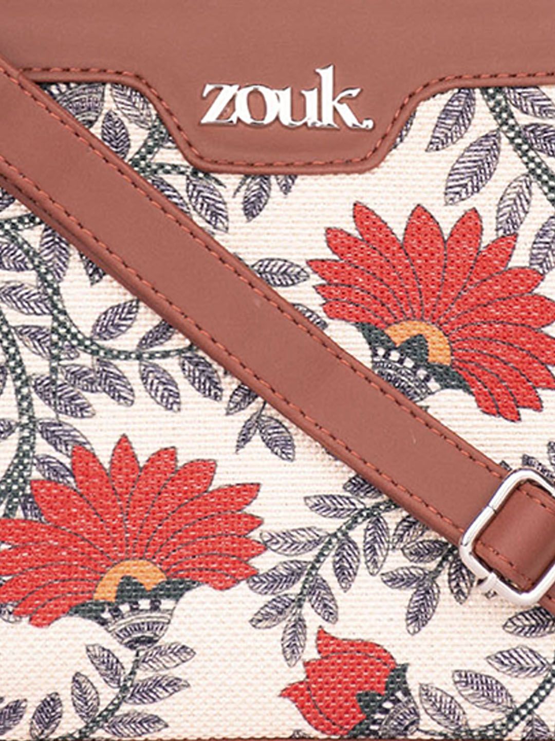 ZOUK Floral Printed Structured Sling Bag