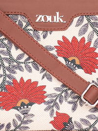 ZOUK Floral Printed Structured Sling Bag