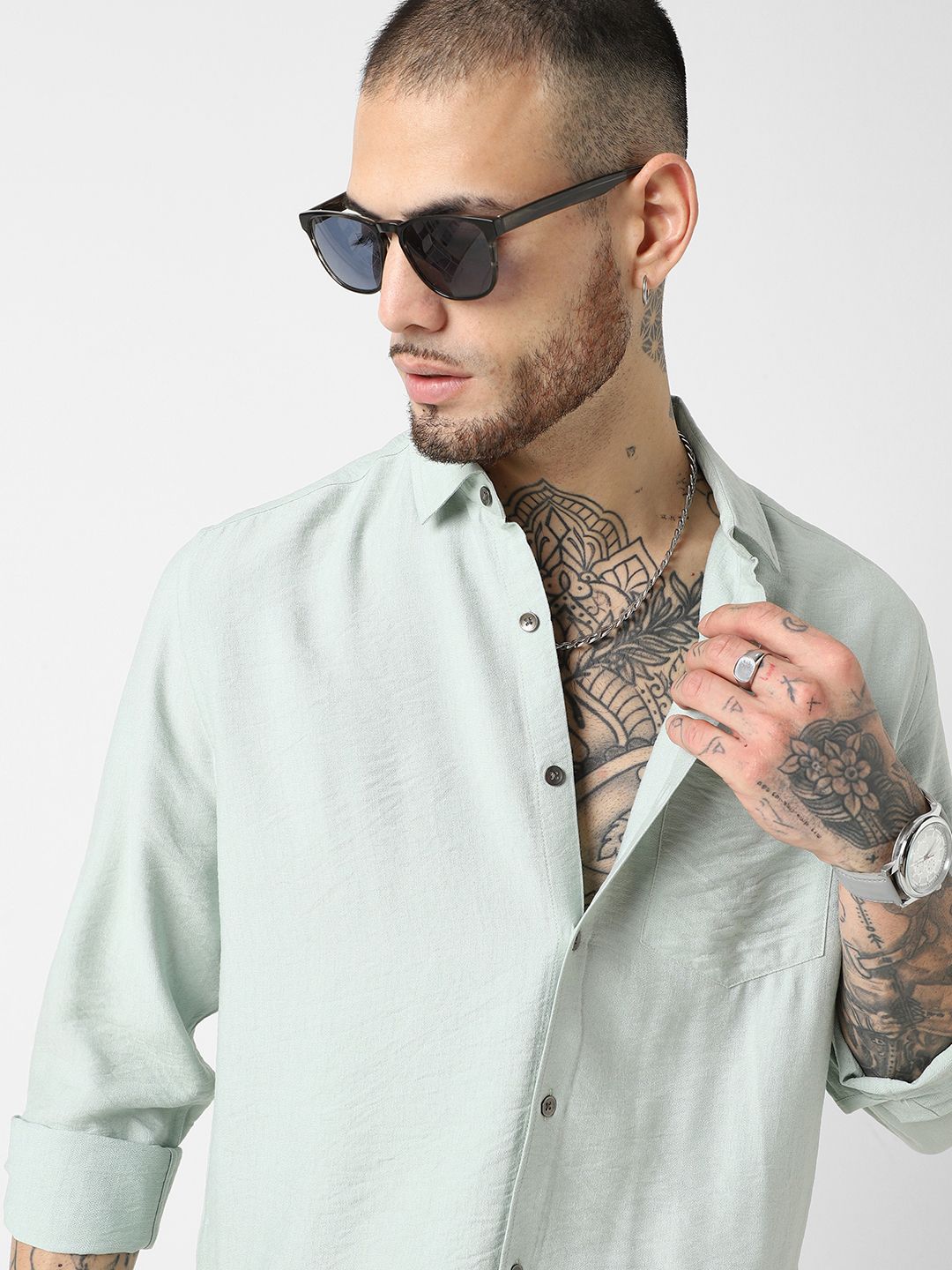 VASTRADO Men Classic Slim Fit Opaque Casual Shirt