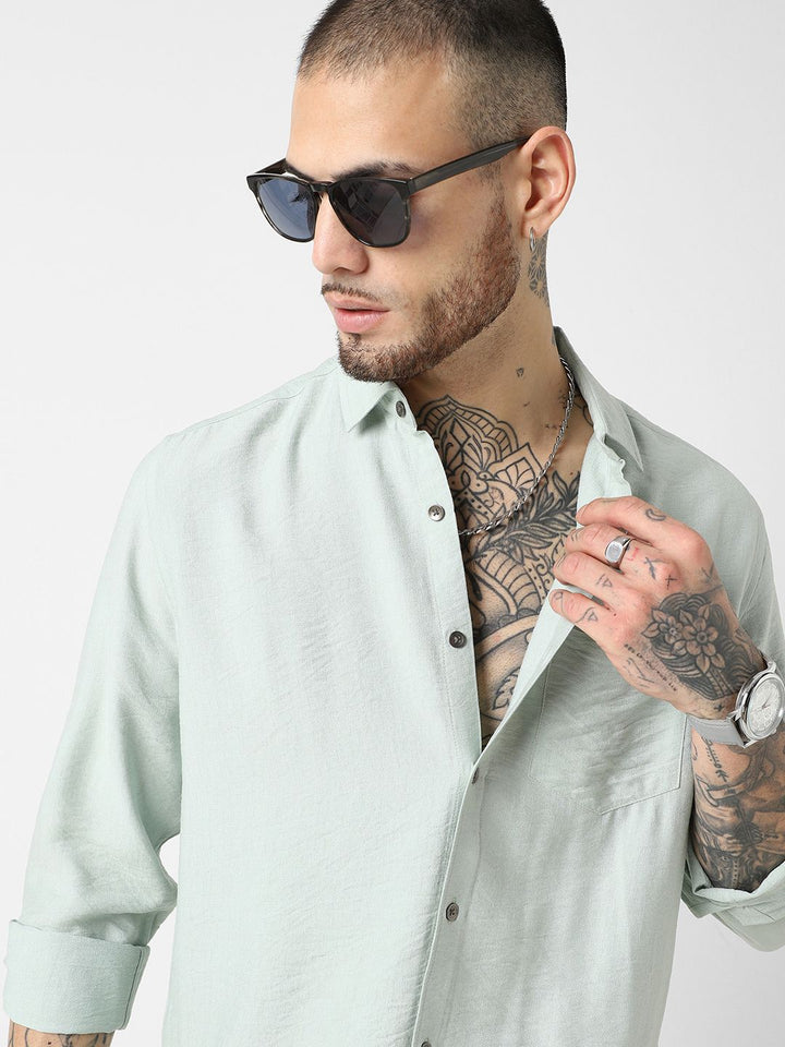 VASTRADO Men Classic Slim Fit Opaque Casual Shirt