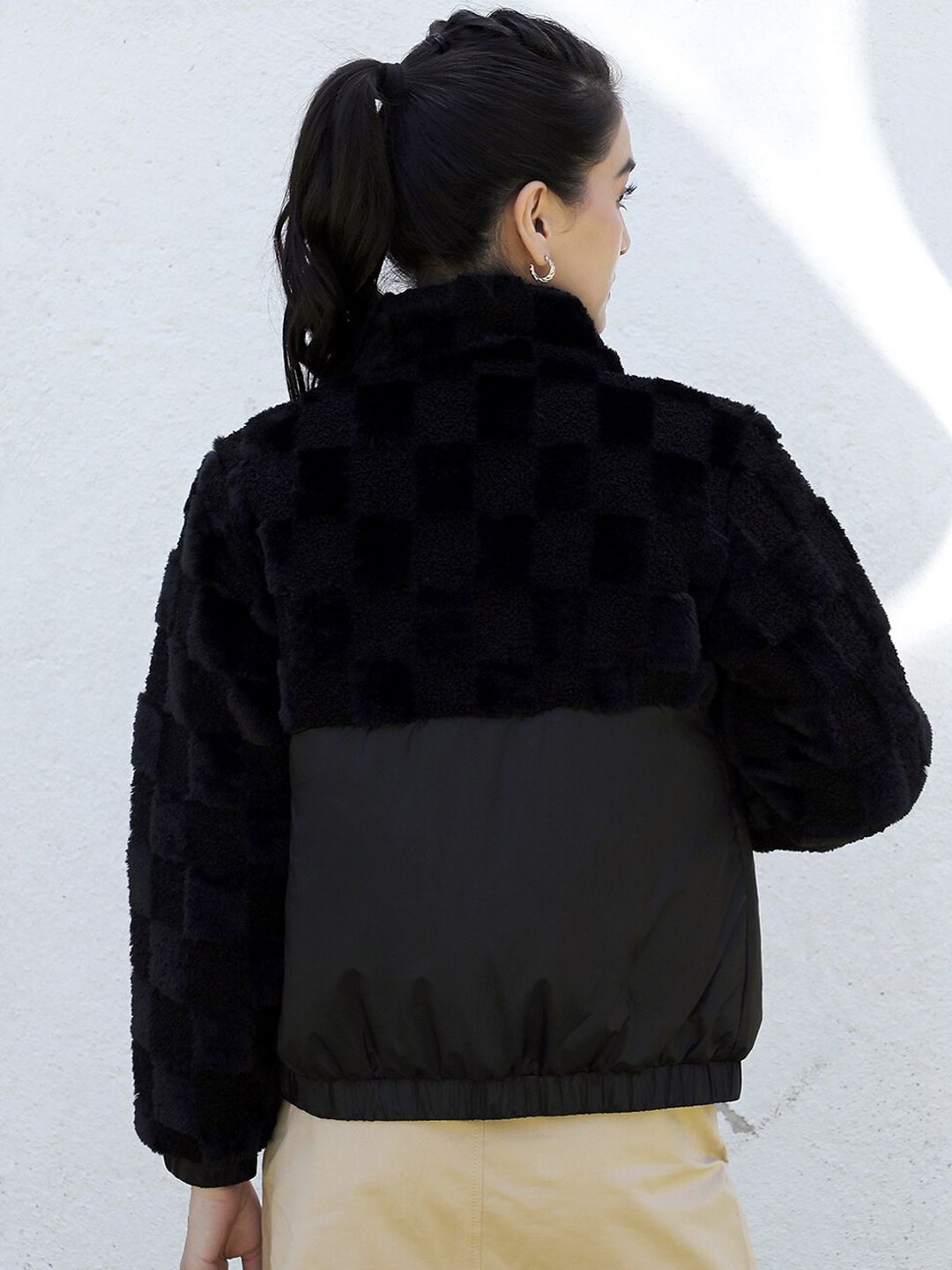 Kampus Sutra Black Windcheater Bomber Jacket