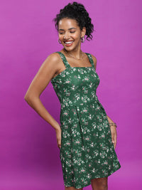 Tokyo Talkies Floral Printed Pleated A-Line Mini Dress