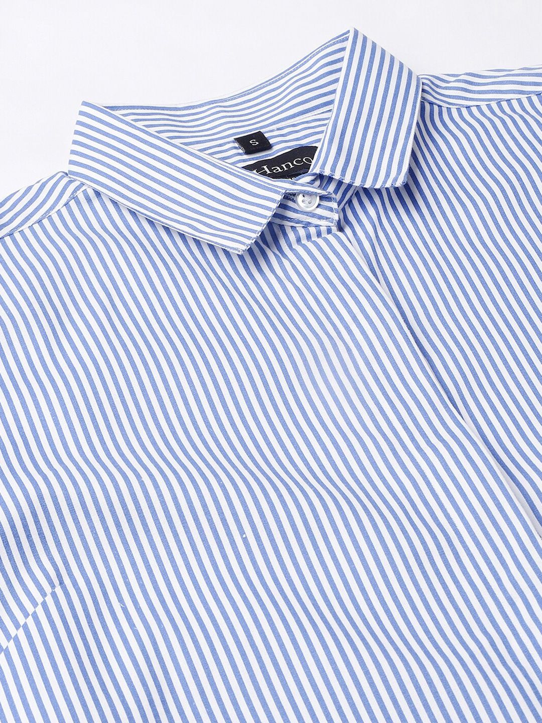 Hancock Sharp Slim Fit Vertical Striped Formal Cotton Shirt