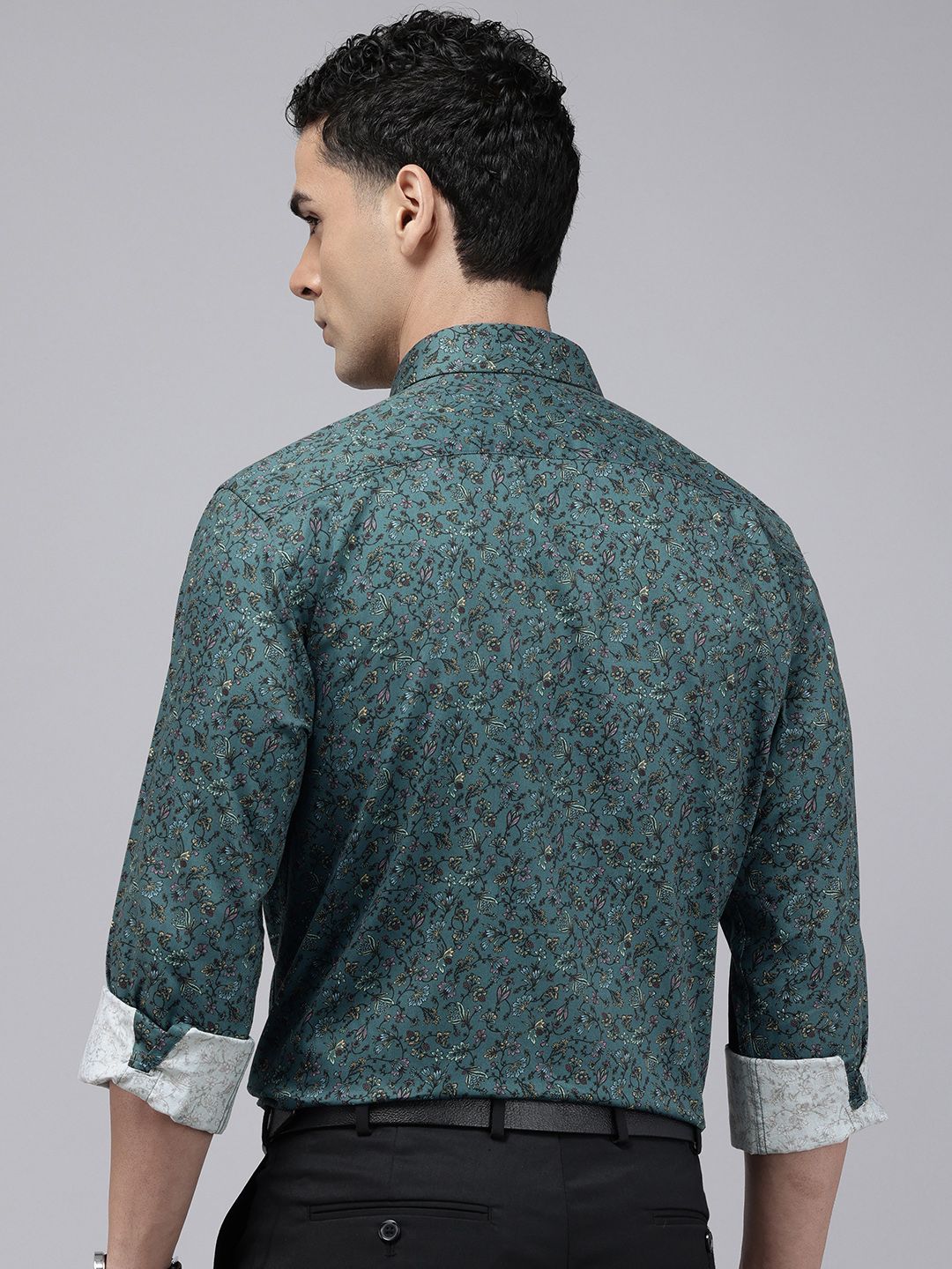 Park Avenue Floral Printed Pure Cotton Formal Shirt
