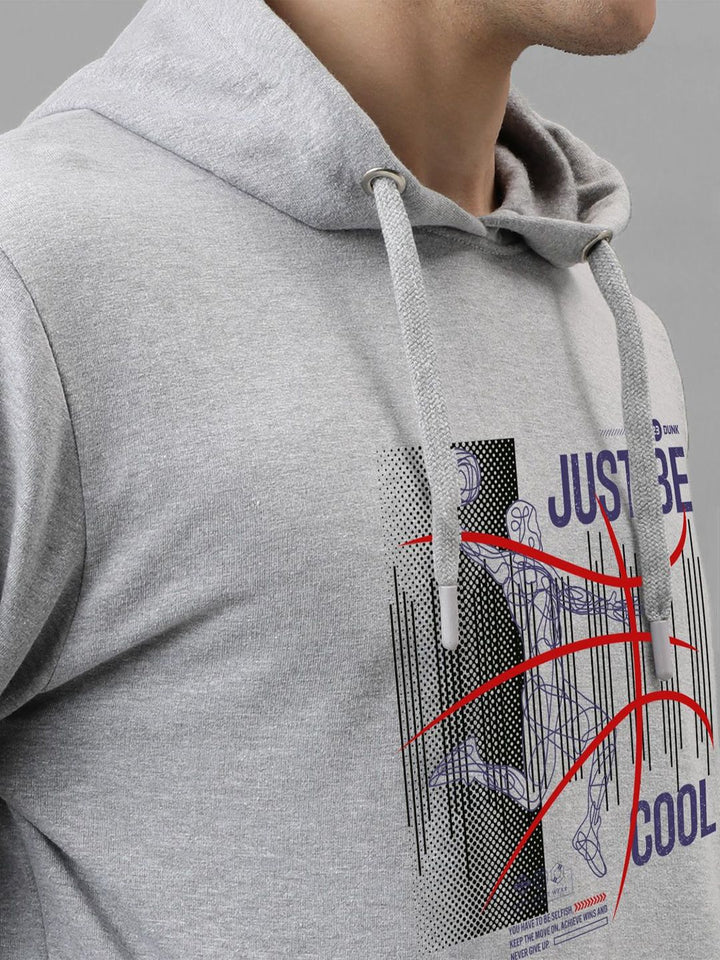 ADRO Men Printed Hooded Pullover Sweatshirt