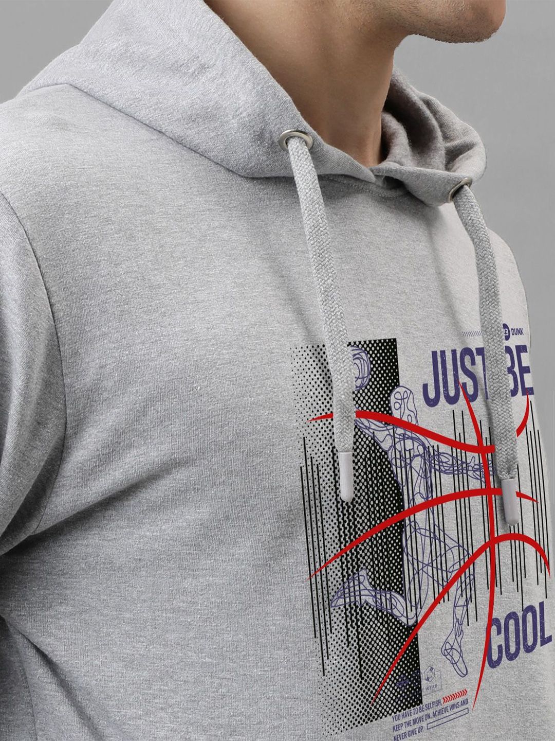 ADRO Men Printed Hooded Pullover Sweatshirt