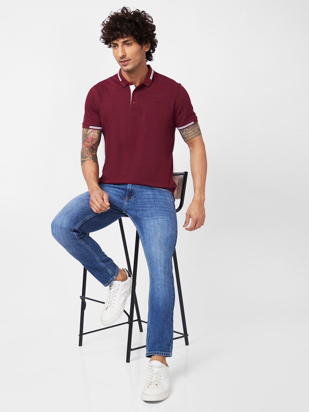 SPYKAR Polo Collar Slim Fit T-shirt