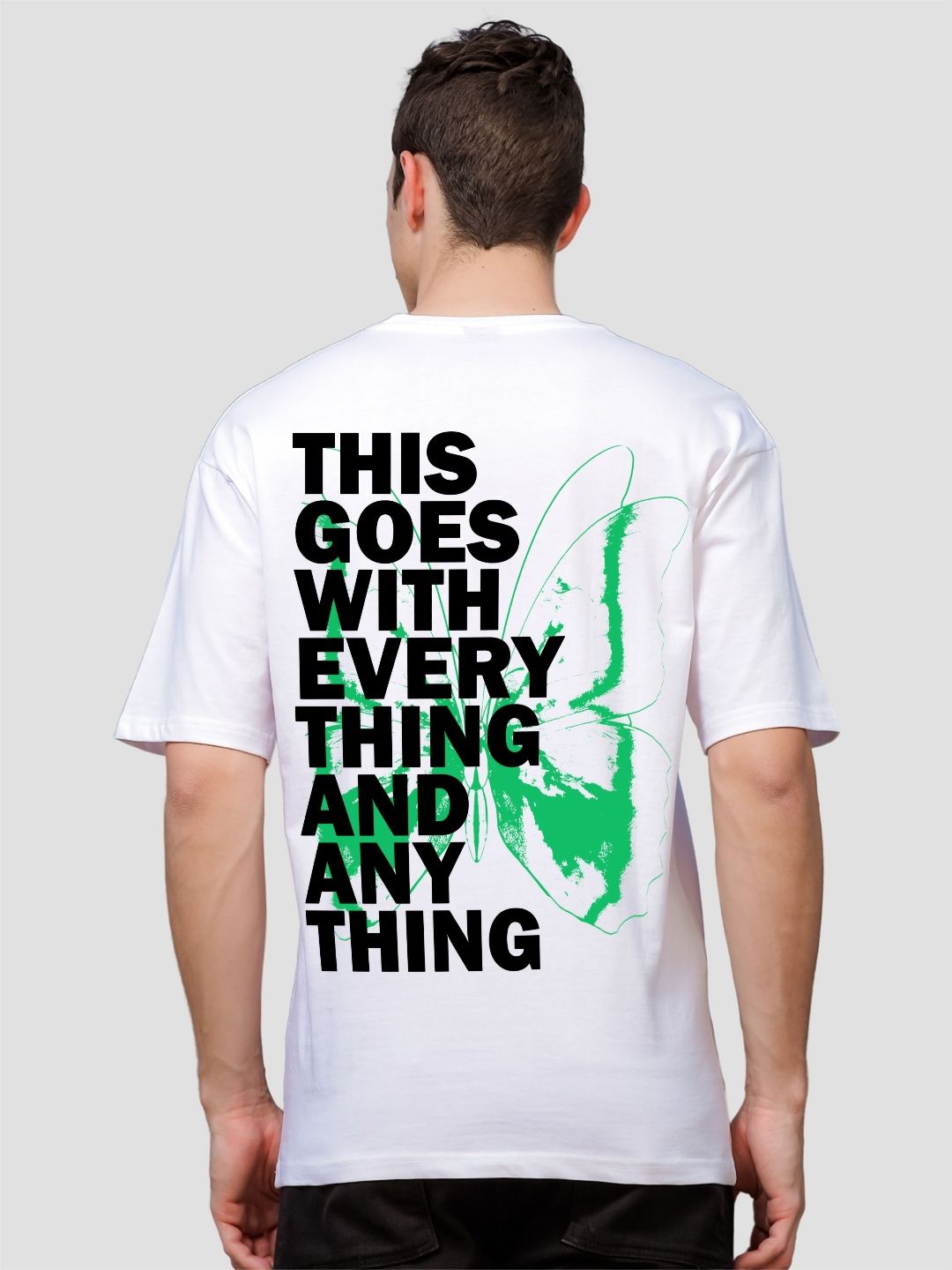 ADRO Lelaki Grafik Bercetak T-Shirt Bersaiz Besar Kapas Leher Bulat