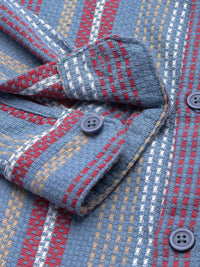 The Indian Garage Co Relaxed Fit Self Striped Pure Cotton Casual Shirt