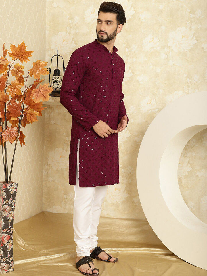 SOJANYA Motif Etnik Sulam Kurta Kapas Tulen Labuci Biasa dengan Churidar