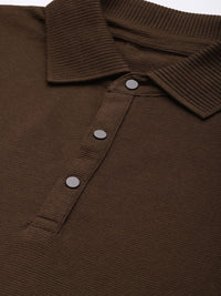 DILLINGER Men Polo Collar Honeycomb Structure T-shirt