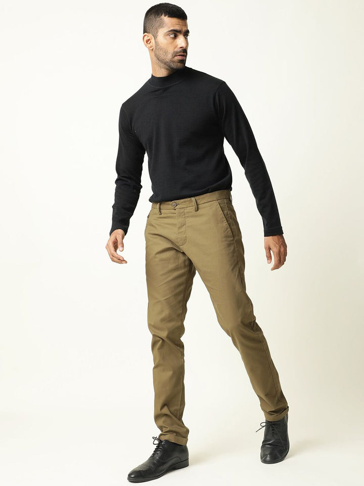 RARE RABBIT Men Jacob Mid-Rise Cotton Slim Fit Trouser