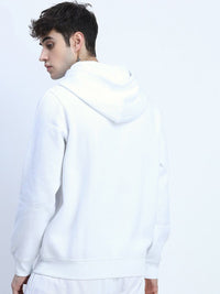 HIGHLANDER Men White Hooded Sweatshirt