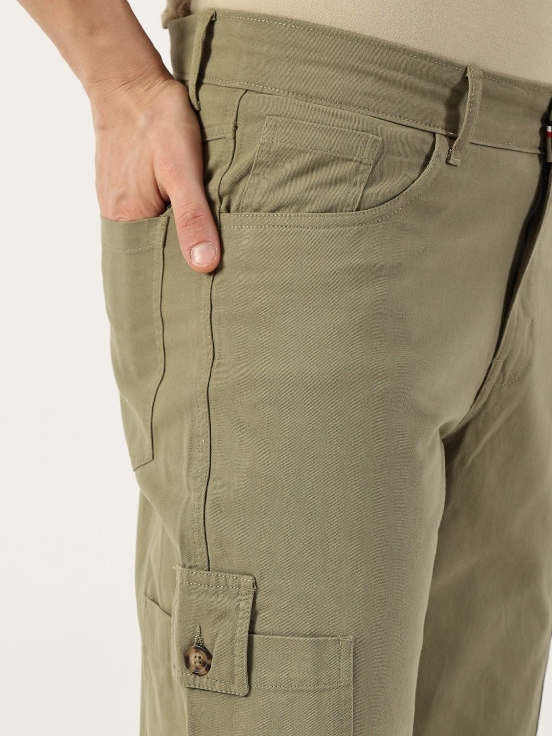 Thomas Scott Men Smart Slim Fit Easy Wash Cotton Cargos