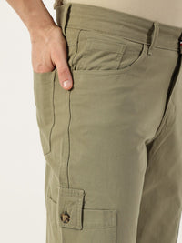 Thomas Scott Men Smart Slim Fit Easy Wash Cotton Cargos
