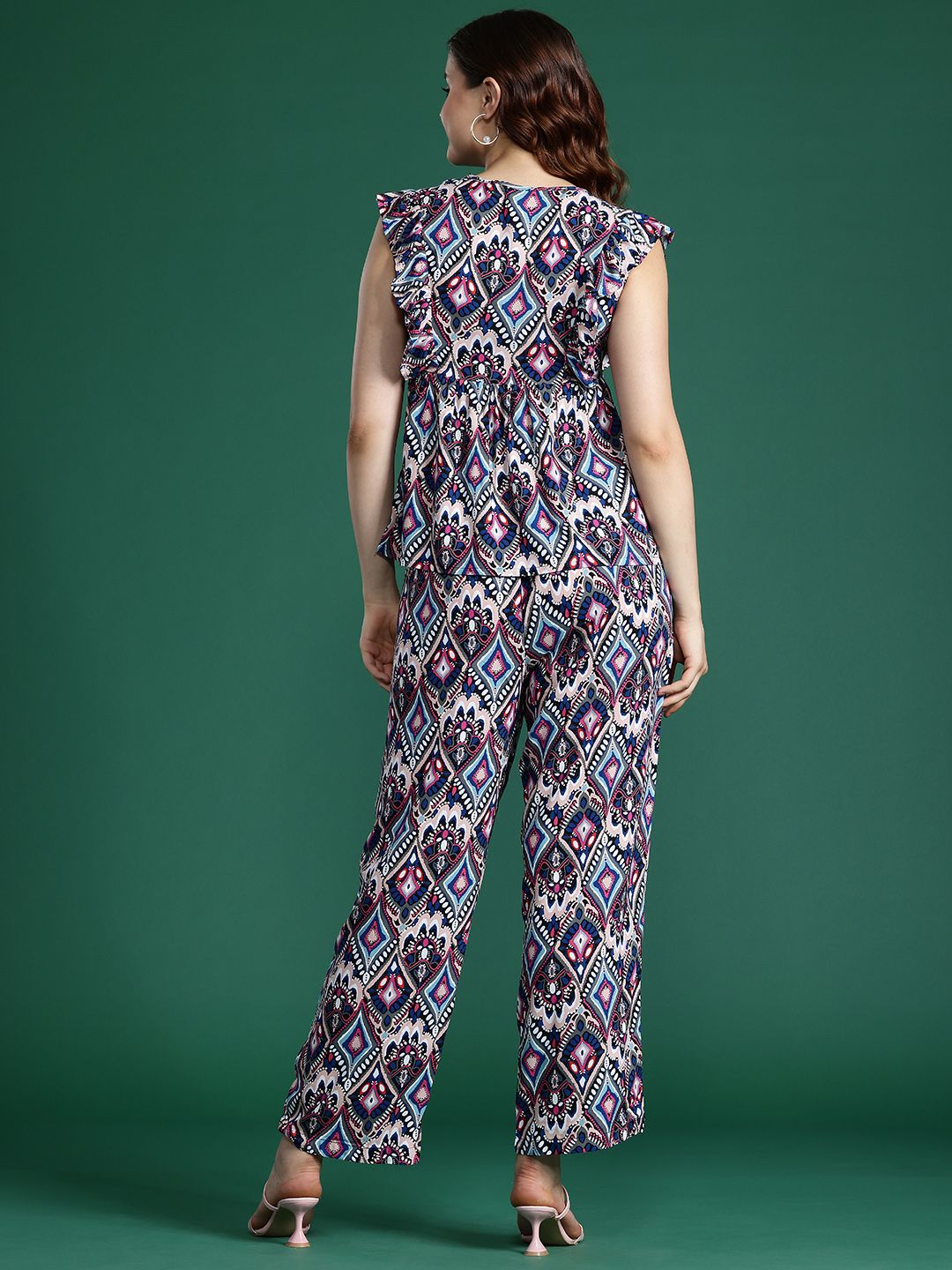 DressBerry Printed Ruffled Co-Ords