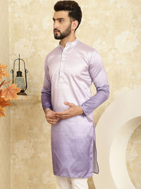 SOJANYA Band Collar Thread Work Ombre Jacquard Kurta