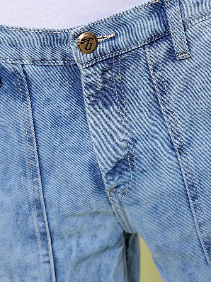 The Indian Garage Co Men Baggy Relaxed Fit Mid Rise Cotton Jeans