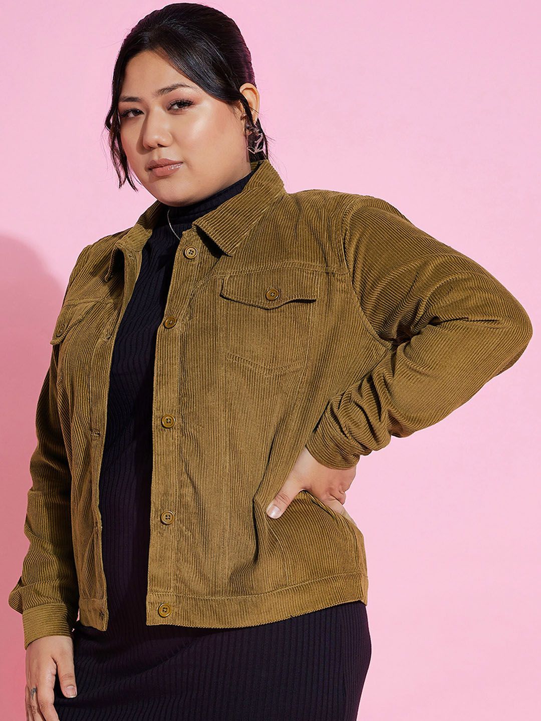 SASSAFRAS Curve Striped Corduroy Jacket