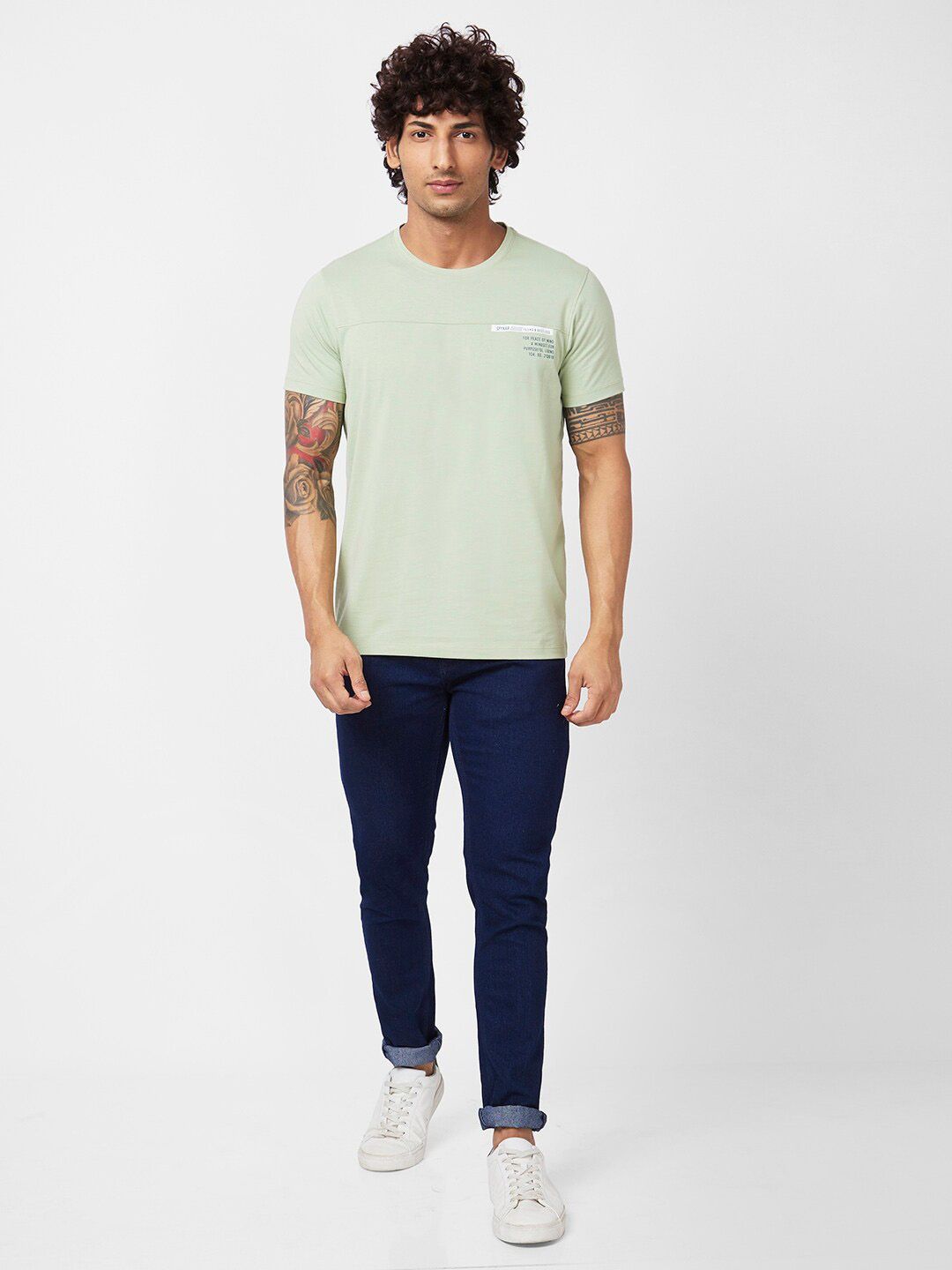 SPYKAR Graphic Printed Slim Fit Cotton T-shirt