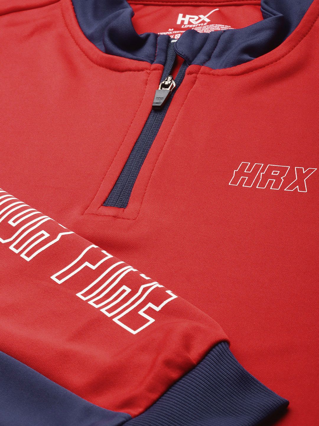 HRX By Hrithik Roshan Lifestyle Men High Risk Red Rapid-Dry Colourblock Sweatshirt