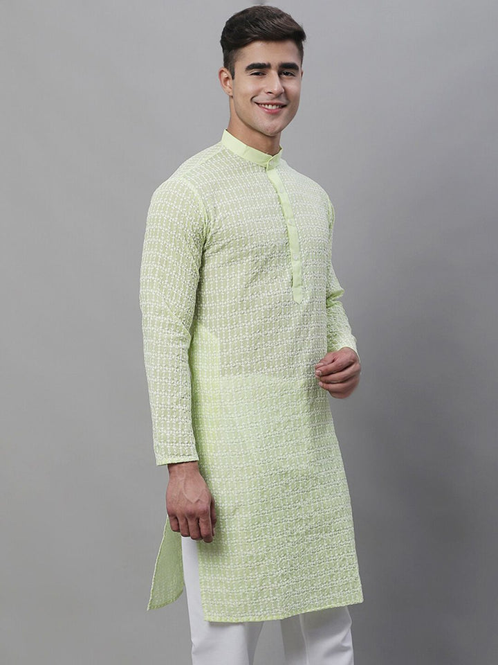 SOJANYA Geometric Embroidered Thread Work Pure Cotton Kurta