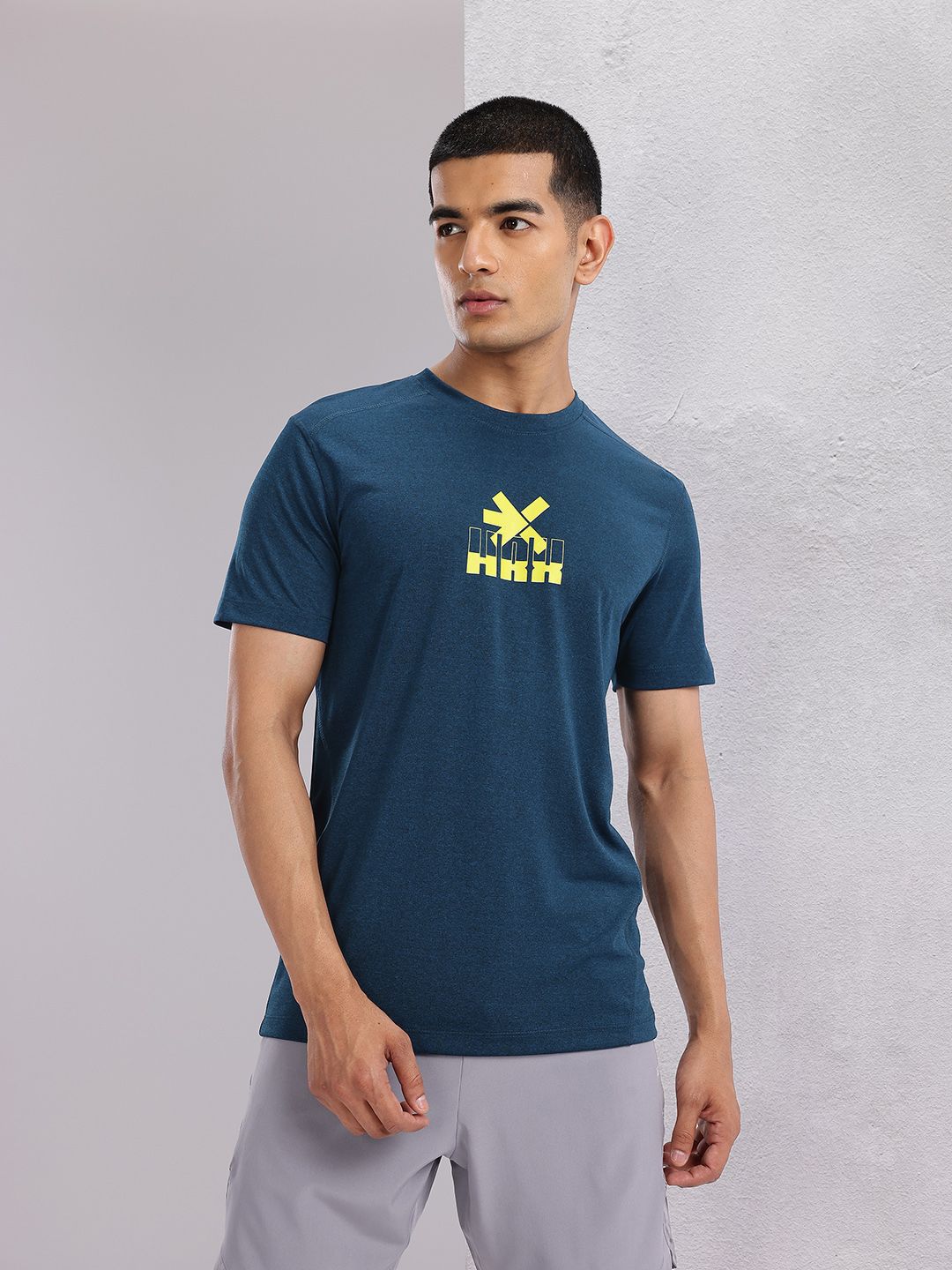 HRX by Hrithik Roshan Men Brand Logo Printed Rapid-Dry Training T-shirt