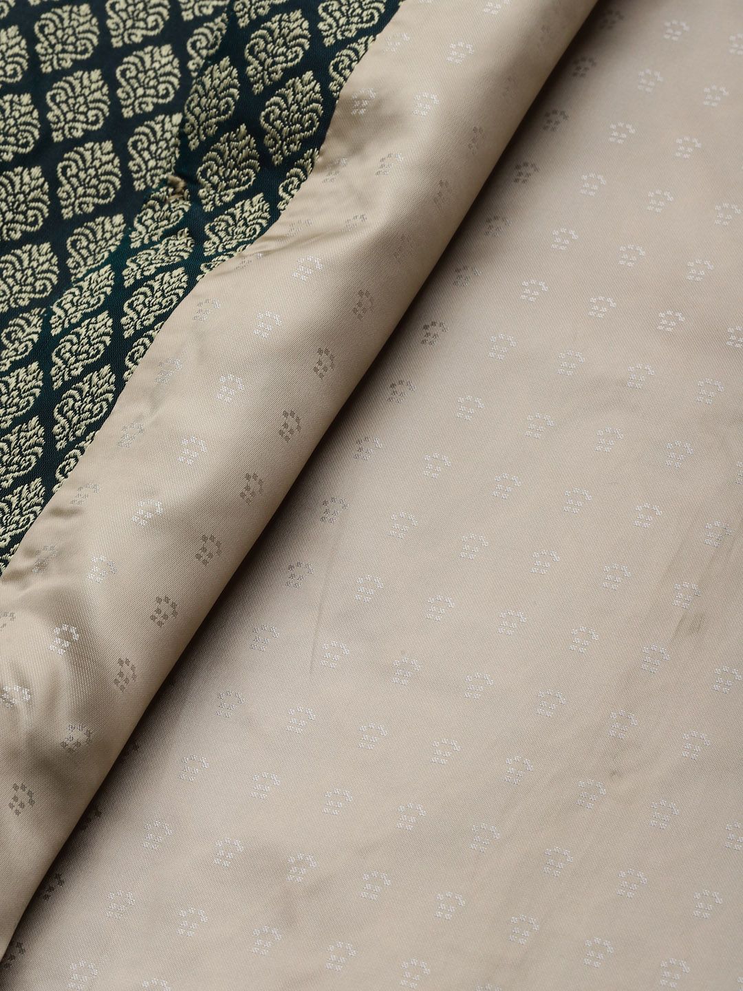 SOJANYA Lelaki Olive Brown & Green Jacquard Ethnic Motifs Straight Kurta with Churidar