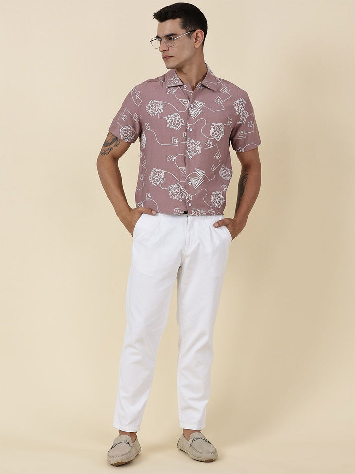 Thomas Scott Men Embroidered Regular Fit Casual Shirt