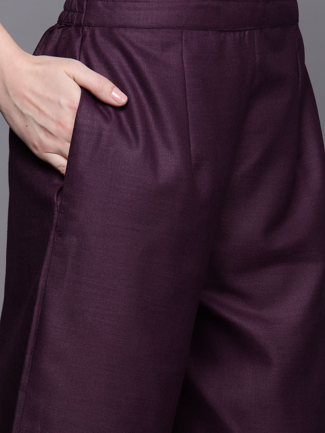 Indo Era Women Purple Yoke Design Kurta with Palazzos & With Dupatta