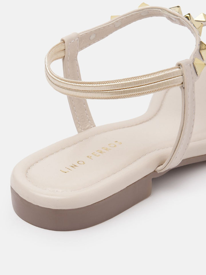 Lino Perros Women Studded T-Strap Flats